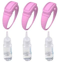 YunYoud 3PCS Armband Handspender, 6ML Tragbar Spender Klein Wieder auffüllbar Drücken Flasche Sanft Silikon Armband, Wristband Hand Dispenser Perfekt für Draussen von YunYoud-uhr