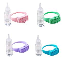 YunYoud 4PCS Armband Handspender 6ML,Tragbar Spender Klein Wieder auffüllbar Drücken Flasche Sanft Silikon Armband, Wristband Hand Dispenser Perfekt für Draussen von YunYoud-uhr