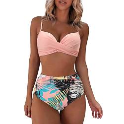 YunYoud Damen Böhmen Badeanzug Frau Mode Bikini Set Frauen Drucken Bademode Hochdrücken Gepolstert BH + Badeshorts 2 Stück Strandkleidung Sätze von YunYoud