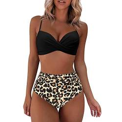 YunYoud Damen Böhmen Badeanzug Frau Mode Bikini Set Frauen Drucken Bademode Hochdrücken Gepolstert BH + Badeshorts 2 Stück Strandkleidung Sätze von YunYoud