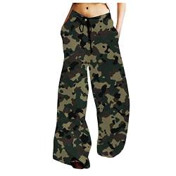 YunYoud Haremshose Damen Lockere Totenkopf Drucken Sommerhose 7/8 Freizeithose Boho Pumphose Elastischer Bund Jogginghose mit Weitem Bein Halloween Hosen Herbst Hose Yogahose von YunYoud