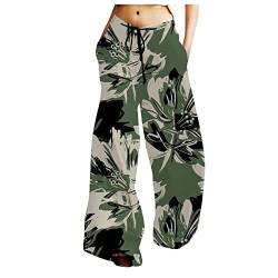 YunYoud Haremshose Damen Lockere Totenkopf Drucken Sommerhose 7/8 Freizeithose Boho Pumphose Elastischer Bund Jogginghose mit Weitem Bein Halloween Hosen Herbst Hose Yogahose von YunYoud