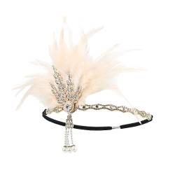 1920er Accessoires Damen 20er Stirnband Damen Party Damenzubehör Hut edle Haarbügel-Clip-Hut-Haarbügel-Blumen- Gatsby Accessoires Damen (Pink, One Size) von Yunyahe