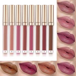 8 Stück Lippenstift Set Lipgloss Valentines Gifts for Her Lip Glaze Mouth Red Lippenfarbe Non Stick Cup Long Lasting Smooth Soft Arrival Color Full Lip Gloss 3ml Lippen Vergrößerung von Yunyahe