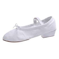 Ballerinas Damen Schuhe Damen Sommer Damen Canvas Tanzschuhe Trainingsschuhe mit weichen Sohlen Ballettschuhe Sandalen Tanz Freizeitschuhe Damen Schuhe Mit Absatz Schwarz (White, 37) von Yunyahe