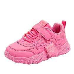 Barfussschuhe Kinder, Tennisschuhe Kinder, Kinder Professionelle Laufschuhe Sportschuhe Mode Atmungsaktiv Outdoor Sport Sneaker Turnschuhe für Jungen Mädchen mit Klettverschluss (T1-Hot Pink, 35 ) von Yunyahe