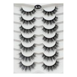 Manga Lashes Wimpern Extensions Falsche Wimpern Wimpern 5 Paar weiche künstliche Nerzwimpern 3D 6D Volumen Fluffy Eyelashes Packs Wimpern Schnell Wachstum Hormonfrei (X, One Size) von Yunyahe