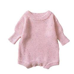 Yunyahe Body Baby Langarmbody Baby Kleinkind-Säuglingsmädchen-langärmliger bunter gestrickter Pullover-Strampler-Bodysuit für Babys Kleidung Body Gr. (Pink, 6-9 Months) von Yunyahe