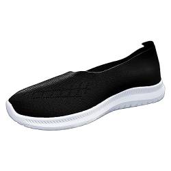 Yunyahe Espadrilles für Damen Schuhe Damen Sommer Damen Flyweaving Mesh Sport Casual Socken Schuhe Atmungsaktiv Plus Size Leichte Laufschuhe Sneakers Freizeitschuhe Blaue Schuhe Damen 39 (Black, 38) von Yunyahe