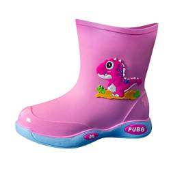 Yunyahe Gefütterte Gummistiefel Kinder Baby-Karikatur-Mädchen-Kind-rutschfeste Gummi-Regenstiefel-Jungen-Schuh-Regen-Jungen-Stiefel Stiefel Mädchen (Pink, 20) von Yunyahe