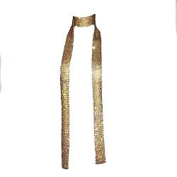 Yurosiay Damen Metall Pailletten Schal Lang Funkeln Pailletten Halstuch Mit Strass Mode Sexy Club Party Glitzer Pailletten Hals Krawatte Dünn Schal Halskette Glitzer Schal Pailletten Gold von Yurosiay