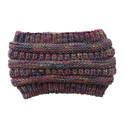 Yurosiay Damen Winter Stirnband Bunt Gestrickte Stirnband Verdicken Fleece Haarband Weiche Elastische Kopfband Breit Damen Wärmer Strick Stirnband Strick Headwrap für Frauen Mädchen Dunkelgrau von Yurosiay