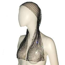 Yurosiay Lang Strass Mesh Stirnband Glitzer Haarbänder Elastische Strass Netz Stirnband Nachtclub Sexy Kristall Kopftuch Mode Kopftücher Damen Turban Strass Party Für Frauen Mädchen Schwarz von Yurosiay