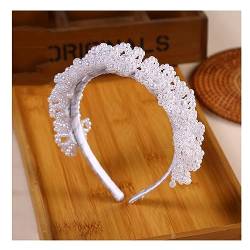 Yurosiay Weiße Perlen Haarreifen Braut Elegant Kunstperlen Haarkrone Damen Stirnband Perlen Hochzeit Rutschfest Haarbänder Braut Kopfschmuck Haarreif Perlen für Mädchen Hochzeit Party 6# von Yurosiay