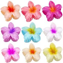 YushengTai 9 Stück Blumen Haarspangen, niedliche Acryl-Haarklammern für Frauen, große Haarklammer für dickes Haar, starker Halt, Haarspange für Frauen, Mädchen, Geschenke von YushengTai