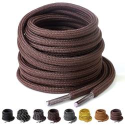 Yusimu Dunkelbraun Runde Schnürsenkel, Ø4.5 mm Dicke, Reißfeste Ersatzschnürsenkel für Arbeitsschuhe, Wanderschuhe & Stiefel, inklusive Shoe Boot Laces, Lang 100cm - 2 Paare von Yusimu