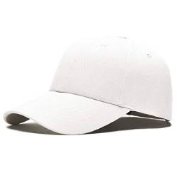 Yuson Girl Baseball Cap Unisex, Verstellbar Baseball Mützen Reine Farbe Baumwolle Kappe Baseboard Baseballkappe Mütze Sommer für Golf Tennis Wandern Laufen Reisen Angeln Herren Damen(Weiß) von Yuson Girl