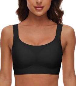 Yutdeng BH Damen Ohne Bügel Nahtloser Weicher Klassische Bustier Damen Gepolstert BHS Bequemer Push Up Bralette Damen Atmungsaktiver und Ultrakomfortabler T Shirt Schlaf BH Leichter Soft Nahtlos von Yutdeng