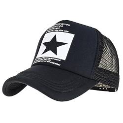 Yutdeng Baseball Cap Herren Damen Baseball Mütze Hip Hop Kappe Modische Baseball Mesh Hüte Herren Classic Truckercap Sommer Sonnenhut Stars Snapback Cap Atmungsaktive,Schwarz,One Size von Yutdeng