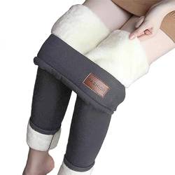 Yutdeng Damen Hosen Winter Fleece Leggings Thermo Hosen Dick Warme Jogginghose Casual Leggins Hohe Taille Pants Innenfleece Sportleggins Tights Kompressionsleggings Outdoor,L-Grau,L von Yutdeng