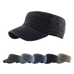 Yutdeng Herren Damen Military Army Cap Baumwolle Klassische Militärhüte Verstellbare Armee Kappe Mode Flache Kappe Sonnenhut Sport Baseballmütze von Yutdeng