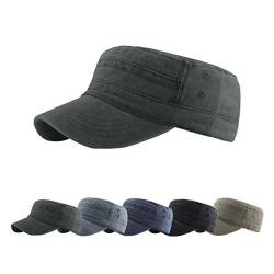 Yutdeng Herren Damen Military Army Cap Baumwolle Klassische Militärhüte Verstellbare Armee Kappe Mode Flache Kappe Sonnenhut Sport Baseballmütze von Yutdeng