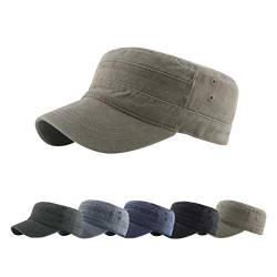 Yutdeng Herren Damen Military Army Cap Baumwolle Klassische Militärhüte Verstellbare Armee Kappe Mode Flache Kappe Sonnenhut Sport Baseballmütze von Yutdeng