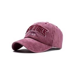 Yutdeng Retro Vintage Basecap New York Unisex Distressed Washed Baumwolle Kappe Outdoor Freizeit Hut Distressed Stickerei Cap Herren Baseballkappe Damen von Yutdeng