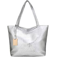 Yuwegr Damen Schultertaschen Große Kapazität Handbag Mode Wild Handtaschen Frauen Umhängetaschen Crossbody Taschen(Silber) von Yuwegr