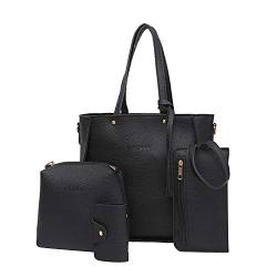 Yuwegr Damen Schultertaschen Große Kapazität Handbag Mode Wild Handtaschen Frauen Umhängetaschen Crossbody Taschen (U4-Black, One Size) von Yuwegr