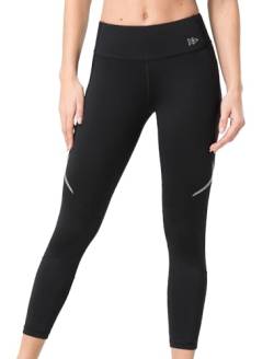 Yvette Damen Sport 7/8 Leggings Blickdicht High Waist Sporthose für Lauf Reiten Yoga, Schwarz, S von Yvette