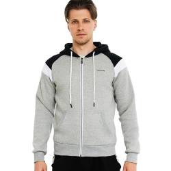 Ywenaisy Sweatjacke Herren mit Kapuze Zip Hoodie Herren Kapuzenjacke Herren Leicht Kapuzenpullover Hoodie Herren mit Reißverschlus Farbblock Pullover Hoodie Fleecejacke Herren(09#Grau,XXL) von Ywenaisy