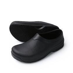 Herren-Küchenchef-Schuhe, ölwasserbeständige Küchen- und Gastronomieschuhe, wasserdichte, rutschfeste Sicherheits-Arbeitsclogs für Restaurants, für Krankenpflegeschuhe ( Color : Black , Size : 45 EU ) von Yytcsjz