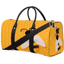 Animal Bee Travel Duffle Bag for Men Women Beehive Pattern Overnight Weekender Bag Foldable Travel Duffel Bag Large Sports Gym Bag Waterproof Luggage Tote Bag Tear Resistant, Mehrfarbig, 17.4 x 8.3 x von Yzrwebo