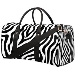 Animal Zebra Print Travel Duffle Bag for Men Women Zebra Print Overnight Weekender Bag Foldable Travel Duffel Bag Large Sports Gym Bag Waterproof Luggage Tote Bag Tear Resistant, Mehrfarbig, 17.4 x von Yzrwebo