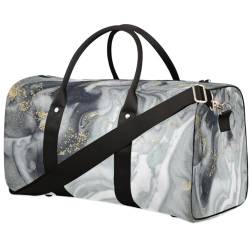 Art Texture Print Travel Duffle Bag for Men Women Marble Print Overnight Weekender Bag Foldable Travel Duffel Bag Large Sports Gym Bag Waterproof Luggage Tote Bag Tear Resistant, Mehrfarbig, 17.4 x von Yzrwebo