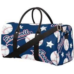 Baseball-Muster Reisetasche für Männer Frauen Baseball Star Übernachtung Weekender Tasche Faltbare Reise Duffel Bag Große Sport Gym Bag Wasserdicht Gepäck Tragetasche Reißfest, Mehrfarbig, 17.4 x 8.3 von Yzrwebo