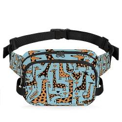 Cartoon Giraffe Bauchtasche Gürteltasche für Damen Mann Abstrakte Giraffe Hüfttasche Mode Crossbody Tasche Hüfte Bauchtasche mit verstellbarem Gurt für Outdoor Workout Casual Reisen Laufen Wandern von Yzrwebo