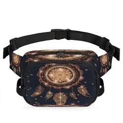 Dreamcatcher Ethnic Fanny Packs Gürteltasche für Damen Mann Boho Federn Hüfttasche Mode Crossbody Tasche Hip Bauchtasche mit verstellbarem Gurt für Outdoor Workout Casual Reisen Laufen Wandern von Yzrwebo