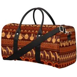 Ethnic Aztec Travel Duffle Bag for Men Women Giraffe Snake Overnight Weekender Bag Foldable Travel Duffel Bag Large Sports Gym Bag Waterproof Luggage Tote Bag Tear Resistant, Mehrfarbig, 17.4 x 8.3 x von Yzrwebo