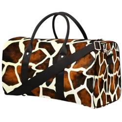 Giraffe Skin Travel Duffle Bag for Men Women Giraffe Pattern Overnight Weekender Bag Foldable Travel Duffel Bag Large Sports Gym Bag Waterproof Luggage Tote Bag Tear Resistant, Mehrfarbig, 17.4 x 8.3 von Yzrwebo