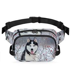 Husky Dog Fanny Packs Gürteltasche für Frauen Mann Tier Hund Hüfttasche Mode Crossbody Tasche Hüfte Bauchtasche mit verstellbarem Gurt für Outdoor Workout Casual Reisen Laufen Wandern Radfahren, von Yzrwebo