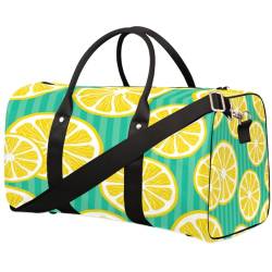 Lemon Painting Travel Duffle Bag for Men Women Fruit Lemon Overnight Weekender Bag Foldable Travel Duffel Bag Large Sports Gym Bag Waterproof Luggage Tote Bag Tear Resistant, Mehrfarbig, 17.4 x 8.3 x von Yzrwebo