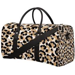 Leopard Skin Pattern Travel Duffle Bag for Men Women Leopard Overnight Weekender Bag Foldable Travel Duffel Bag Large Sports Gym Bag Waterproof Luggage Tote Bag Tear Resistant, Mehrfarbig, 17.4 x 8.3 von Yzrwebo