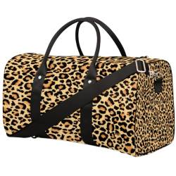 Leopard Skin Travel Duffle Bag for Men Women Animal Print Overnight Weekender Bag Foldable Travel Duffel Bag Large Sports Gym Bag Waterproof Luggage Tote Bag Tear Resistant, Mehrfarbig, 17.4 x 8.3 x von Yzrwebo
