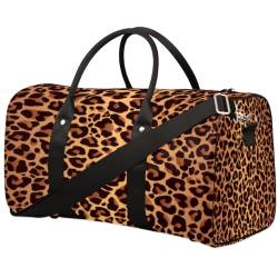 Leopard Skin Travel Duffle Bag for Men Women Leopard Print Overnight Weekender Bag Foldable Travel Duffel Bag Large Sports Gym Bag Waterproof Luggage Tote Bag Tear Resistant, Mehrfarbig, 17.4 x 8.3 x von Yzrwebo