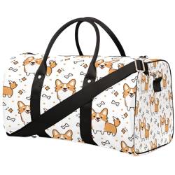 Lovely Puppy Travel Duffle Bag for Men Women Dog Bones Star Overnight Weekender Bag Foldable Travel Duffel Bag Large Sports Gym Bag Waterproof Luggage Tote Bag Tear Resistant, Mehrfarbig, 17.4 x 8.3 x von Yzrwebo