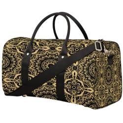 Mandala Artwork Travel Duffle Bag for Men Women Kawani Boho Overnight Weekender Bag Foldable Travel Duffel Bag Large Sports Gym Bag Waterproof Luggage Tote Bag Tear Resistant, Mehrfarbig, 17.4 x 8.3 x von Yzrwebo