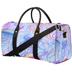Painted Jellyfish Travel Duffle Bag for Men Women Ocean Jellyfish Overnight Weekender Bag Foldable Travel Duffel Bag Large Sports Gym Bag Waterproof Luggage Tote Bag Tear Resistant, Mehrfarbig, 17.4 x von Yzrwebo
