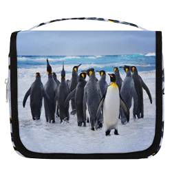 Pinguin h?ngende Reise-Kulturtasche f¨¹r Frauen, Antarktis, Tier-Pinguin, tragbare Reise-Make-up-Tasche, wasserabweisende Reisetasche und Organizer, Kosmetiktasche f¨¹r Kosmetikartikel, Zubeh?r von Yzrwebo